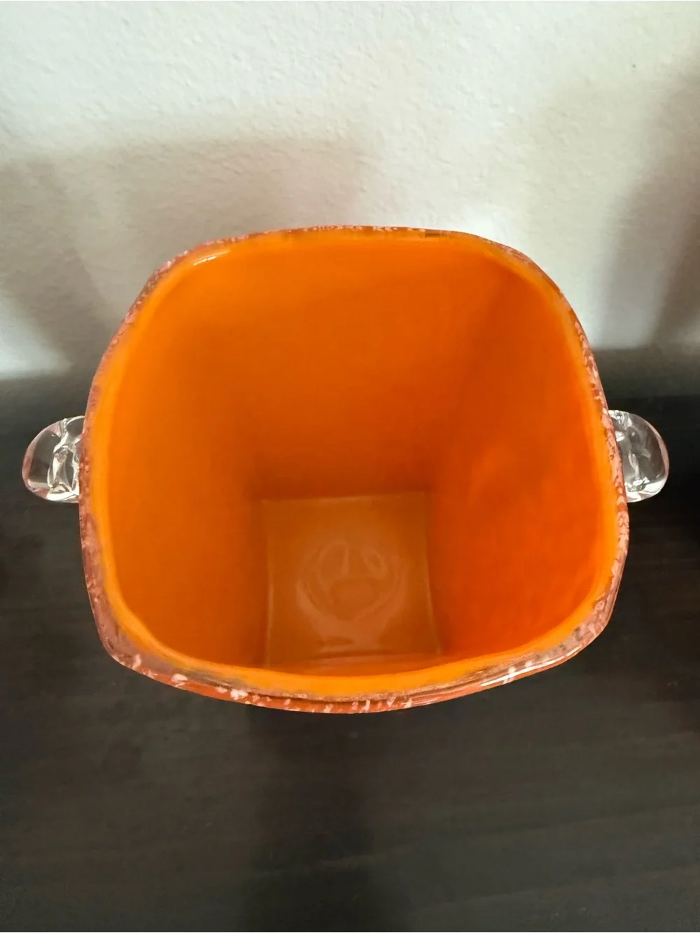 Orange Art Glass Decorative Vase